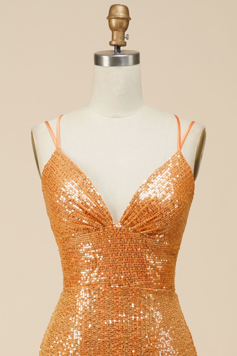 Gorgeous Mermaid V-Neck Sequin Long Prom Dress