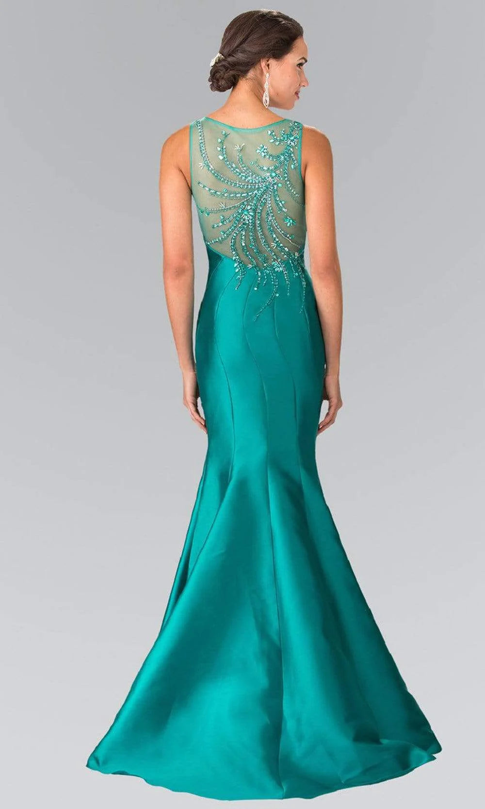 Sleek V-Neck Mikado Trumpet Gown