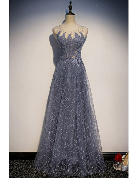 Unique Sequined And Lace Aline Prom Dress Sleeveless