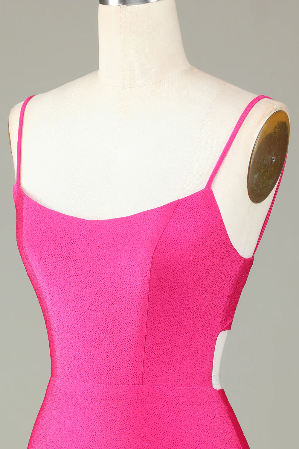 Fuchsia Sequins Lace-Up Tight Short Homecoming Dress with Slit