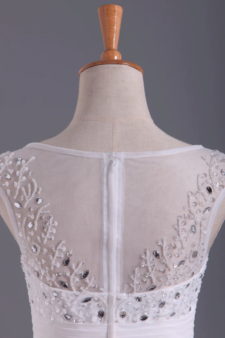 A-Line Party Dresses Chiffon Floor-Length With Beads And Applique