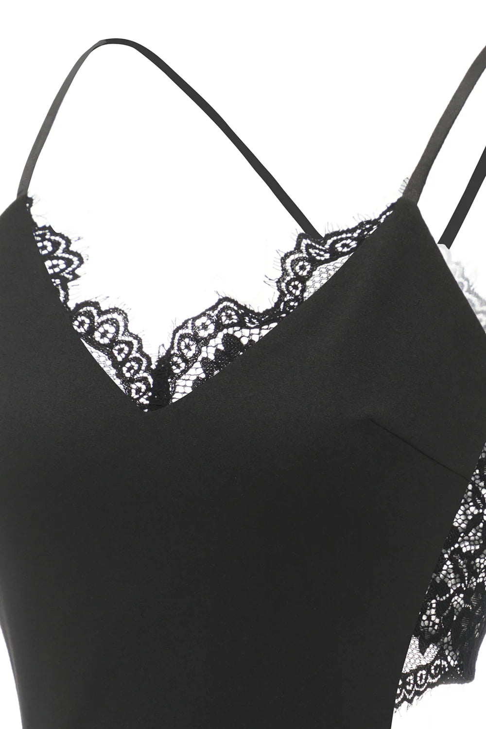 A Line Spaghetti Straps Little Black Dress with Keyhole