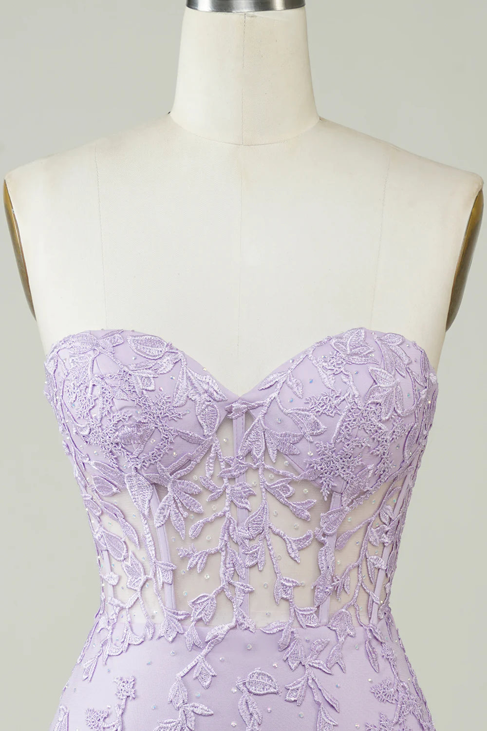 Hot Selling Bodycon Sweetheart Purple Corset Homecoming Dress with Appliques