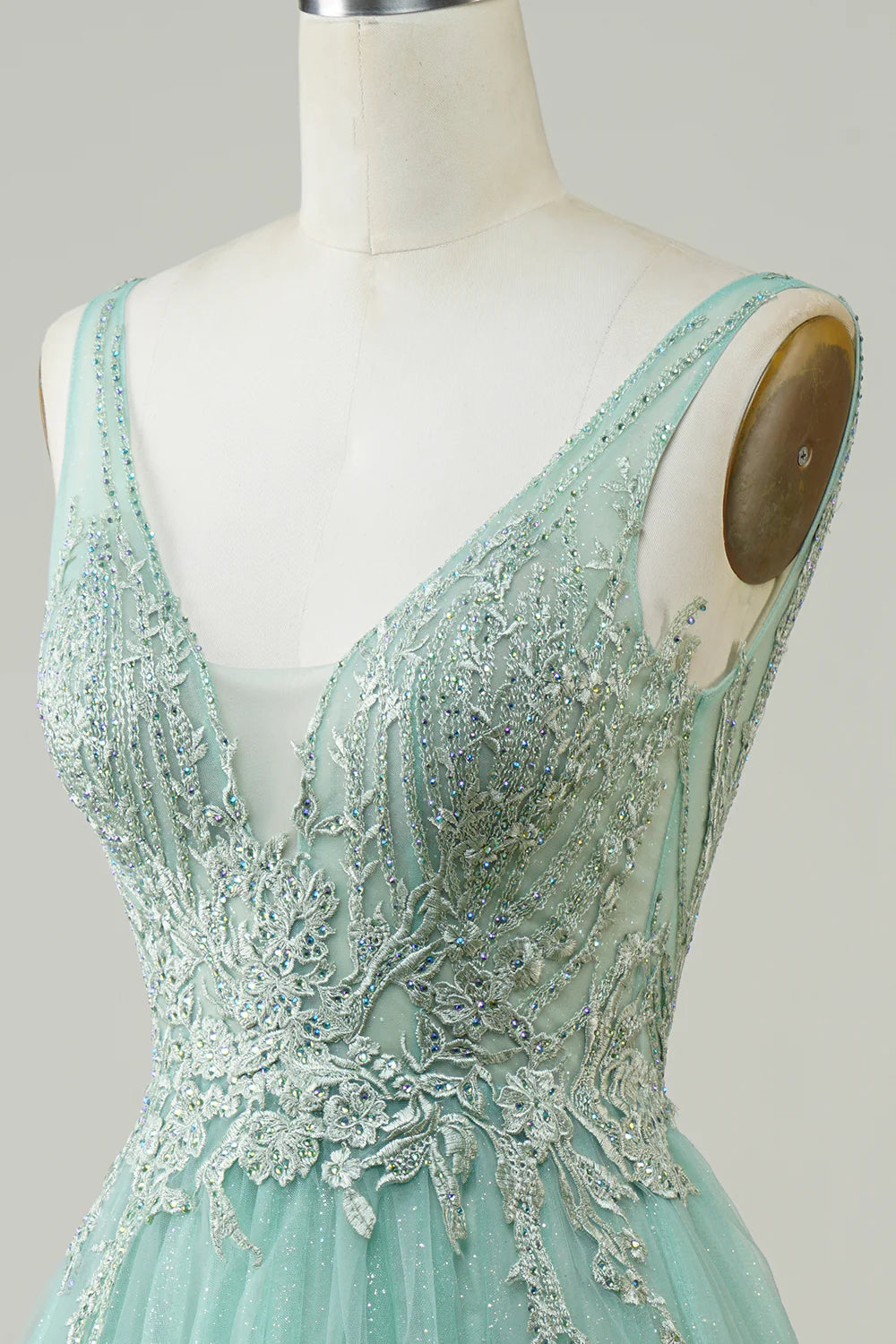 A Line Cute Green Homecoming Dress with Appliques