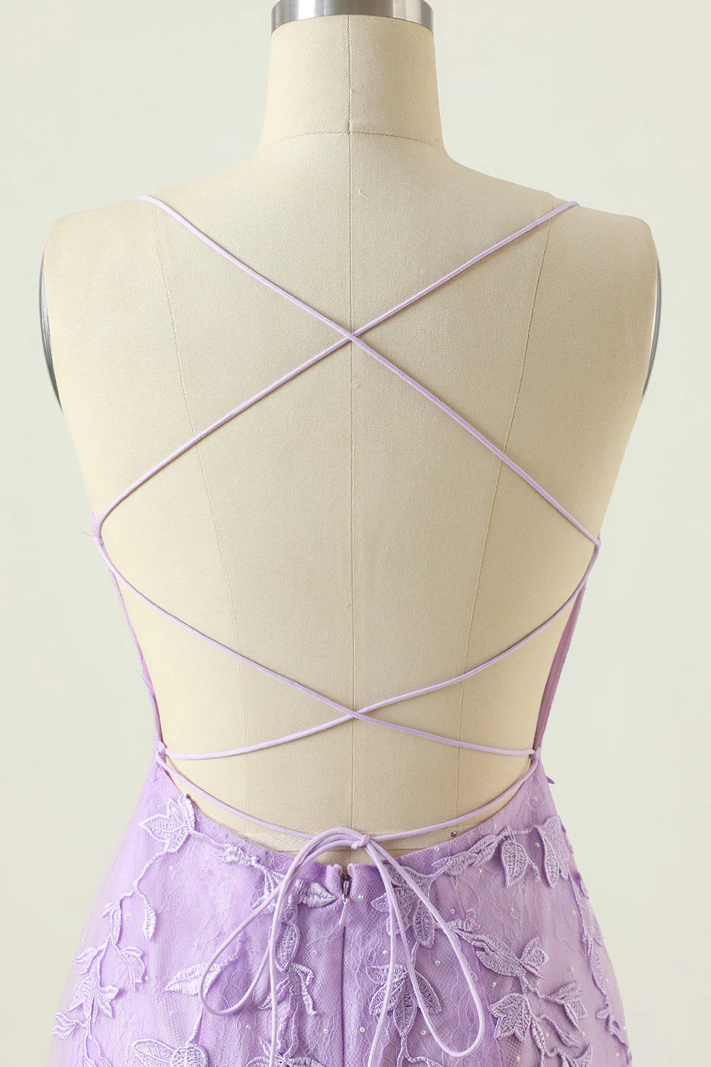 Purple Backless Bodycon Homecoming Dress With Appliques