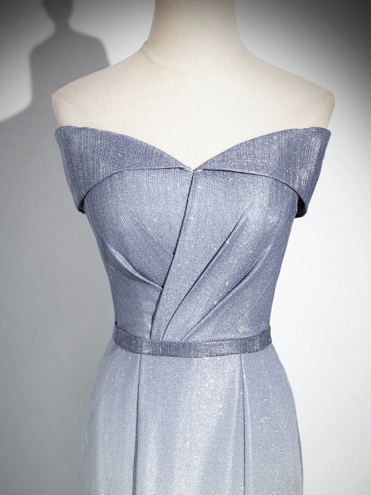 Buyishang Elegant Mermaid Gray Long Prom Dress Gray Party Dress