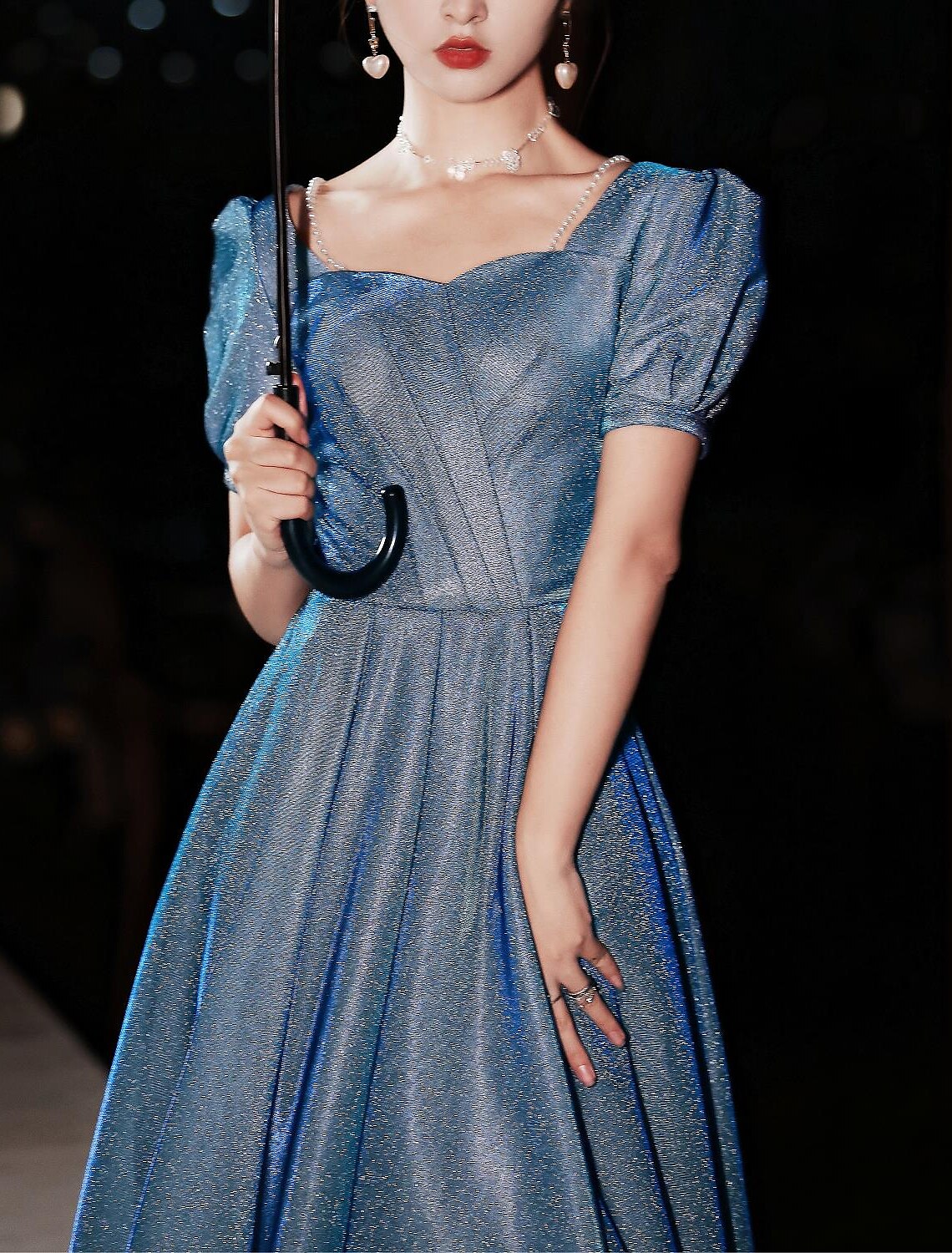 A-Line Beautiful Back Elegant Prom Formal Evening Dress Sweetheart Neckline Short Sleeve Floor Length Satin with Pleats Beading