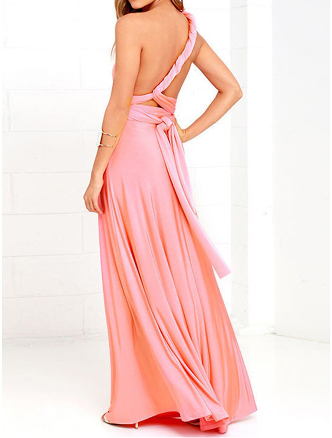 Women's Prom Dress Party Dress Wedding Guest Dress Long Dress Maxi Dress Black Pink Wine Sleeveless Plain Lace up Summer Spring Fall Spaghetti Strap Elegant Wedding Guest Evening Party Vacation