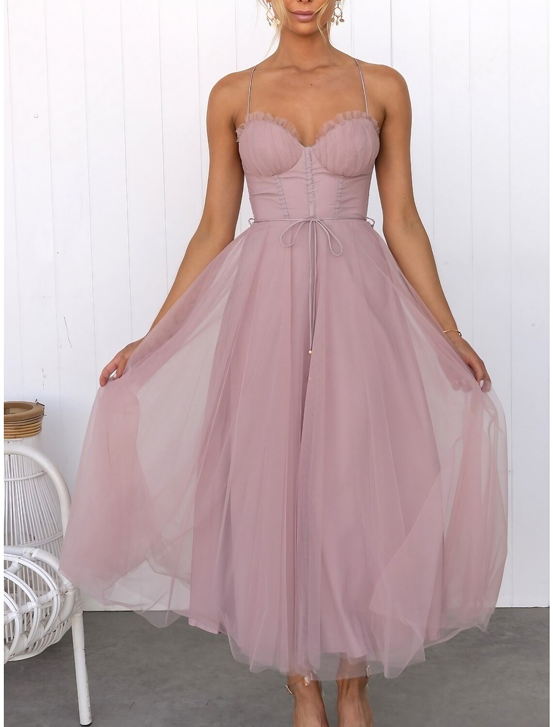 Women's Prom Dress Party Dress Homecoming Black Dress Corset Dress Long Dress Maxi Dress Black Pink Brown Sleeveless Pure Color Mesh Summer