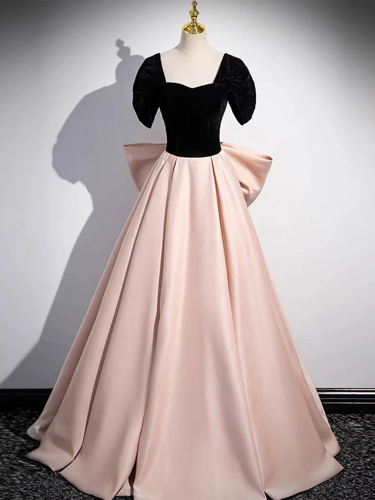 Buyishang A-Line Off Shoulder Satin Champagne Long Prom Dress Champagne Long Evening Dress