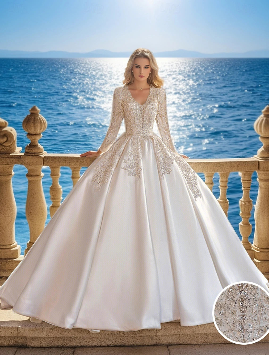 Buyishang Wedding Dresses Ball Gown Off Shoulder Cap Sleeve Court Train Satin Bridal Gowns With Ruched Solid Color