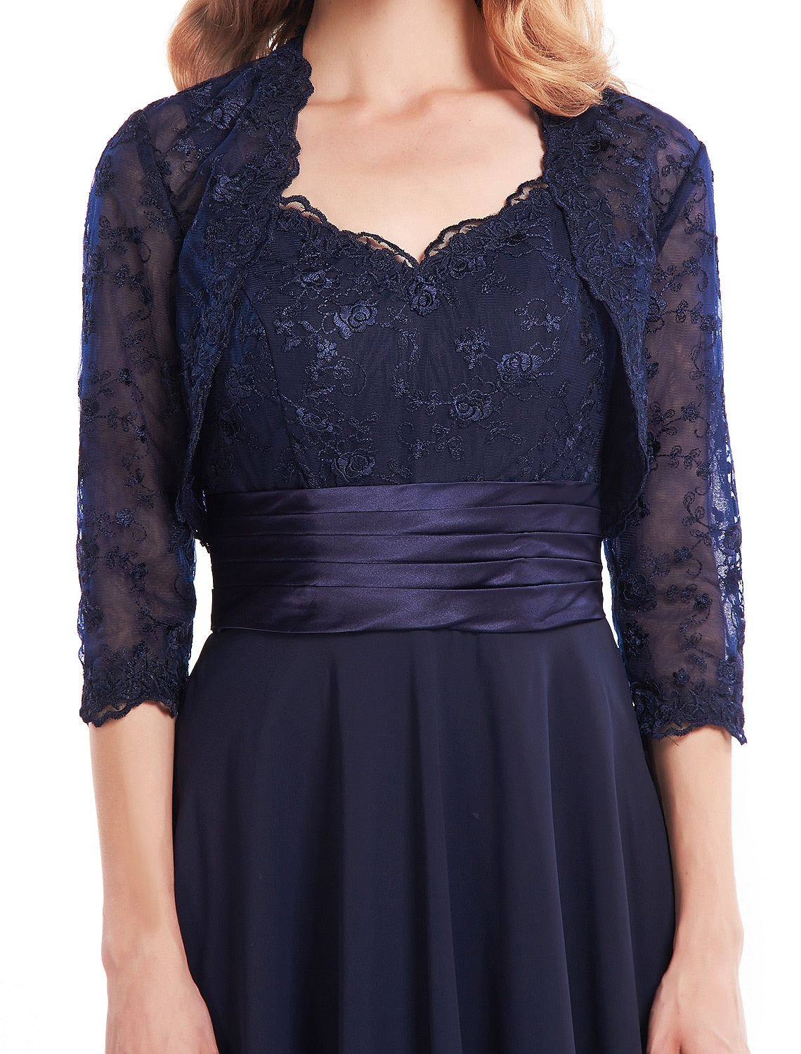 A-Line Mother of the Bride Dress Convertible Dress V Neck Tea Length Chiffon Corded Lace Sleeveless with Lace Pleats Appliques