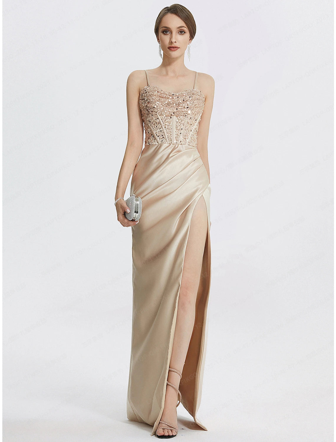 Sheath / Column Evening Gown Elegant Dress Formal Black Dress Tea Length 3/4 Length Sleeve Square Neck Stretch Fabric with Feather