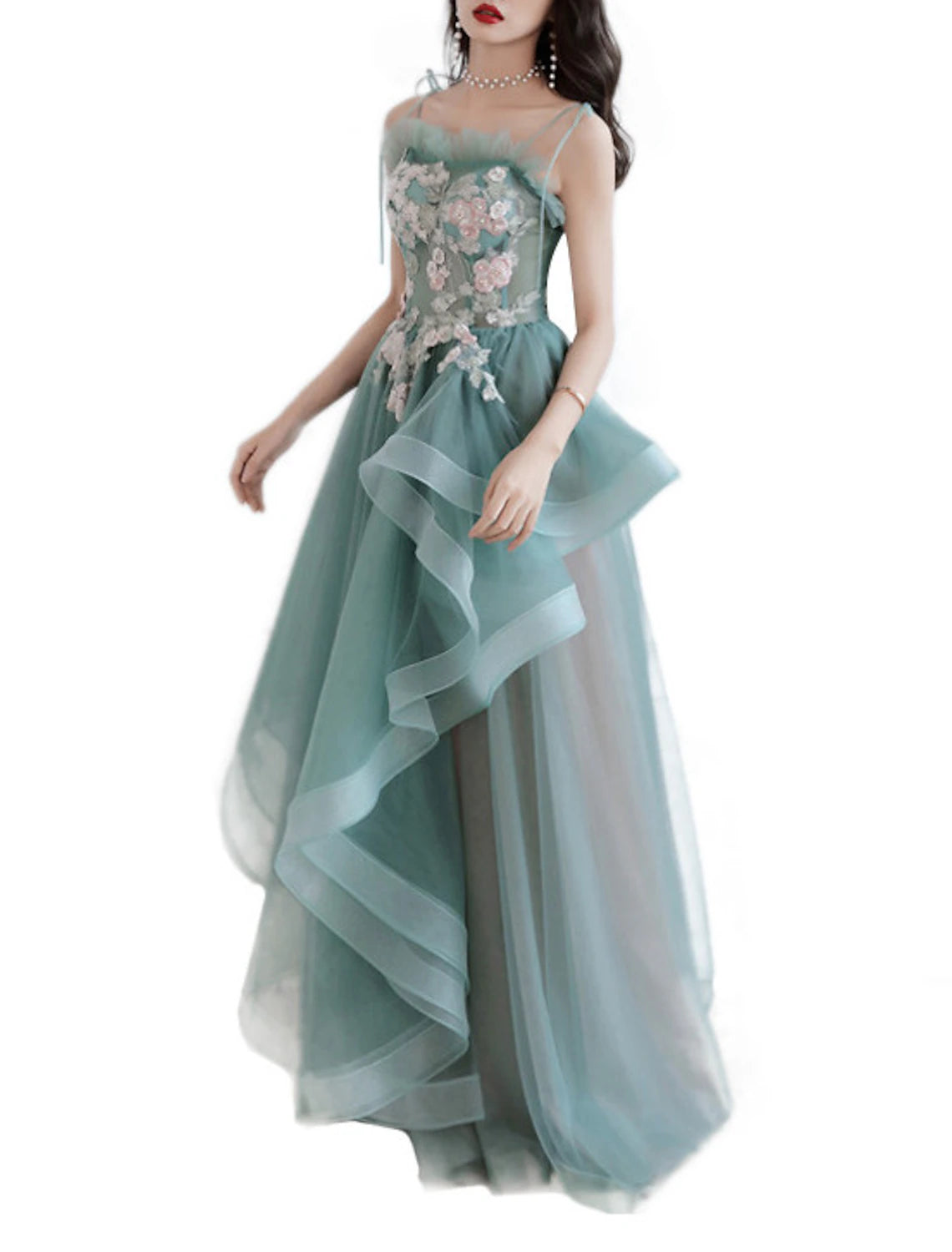 fashion new net red banquet annual meeting evening dress aura host long dress skirt female fairy dream