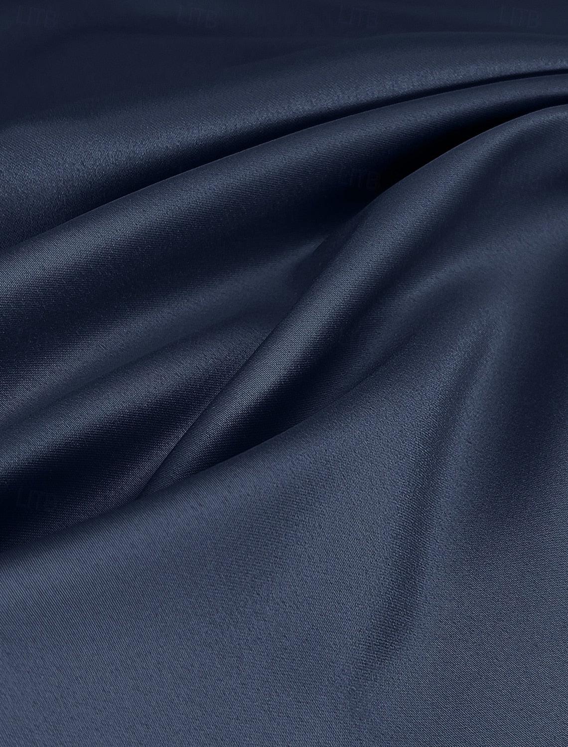 Buyishang Navy Blue A-Line Dress Mother of the Bride Dress Elegant Satin Simple Shirt Collar Tea Length 3/4 Length Sleeve with Sash / Ribbon Beading Solid Color