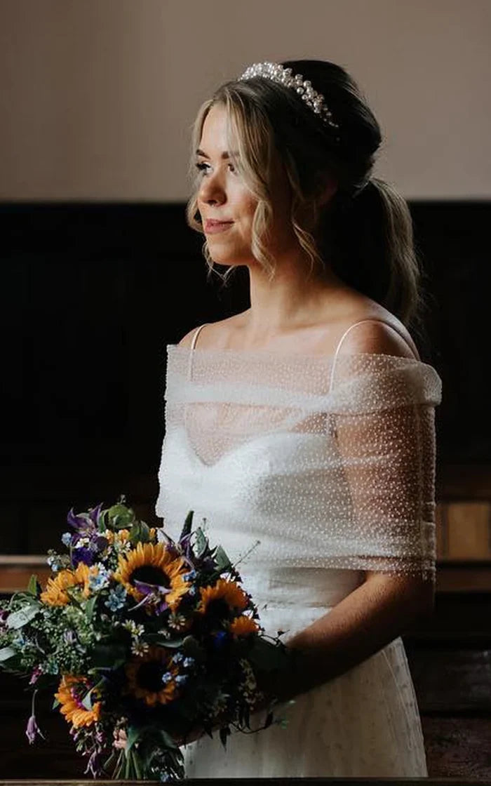 Buyishang Elegant A-Line Chiffon Wedding Dress With Cowl Neckline And Zipper Back