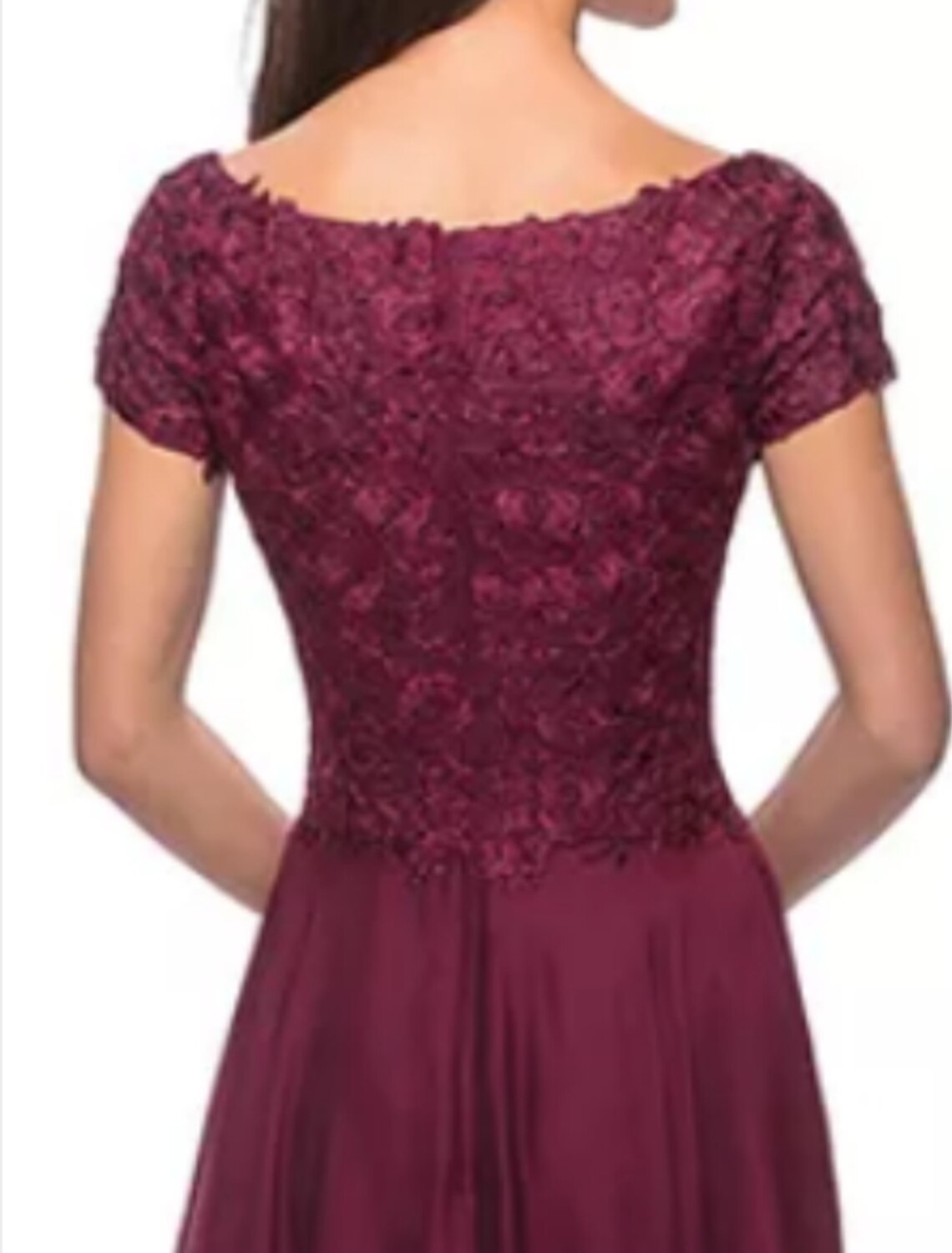 A-Line Mother of the Bride Dress Plus Size Jewel Neck Floor Length Charmeuse Short Sleeve with Appliques Ruching