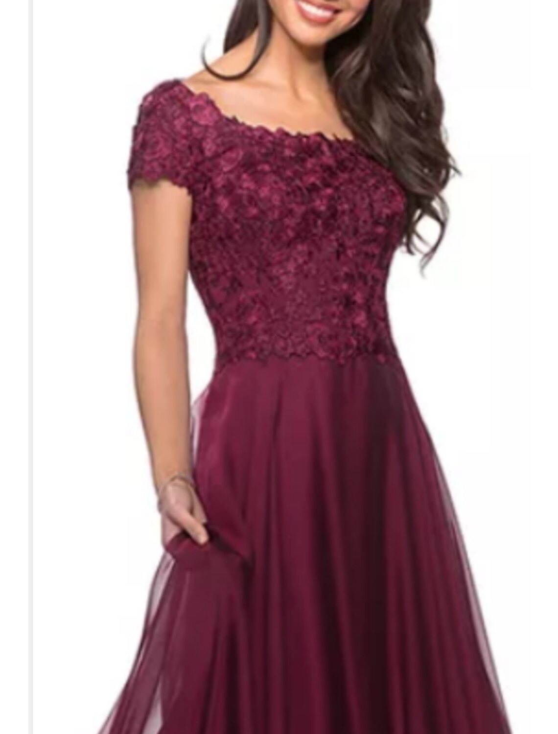 A-Line Mother of the Bride Dress Plus Size Jewel Neck Floor Length Charmeuse Short Sleeve with Appliques Ruching