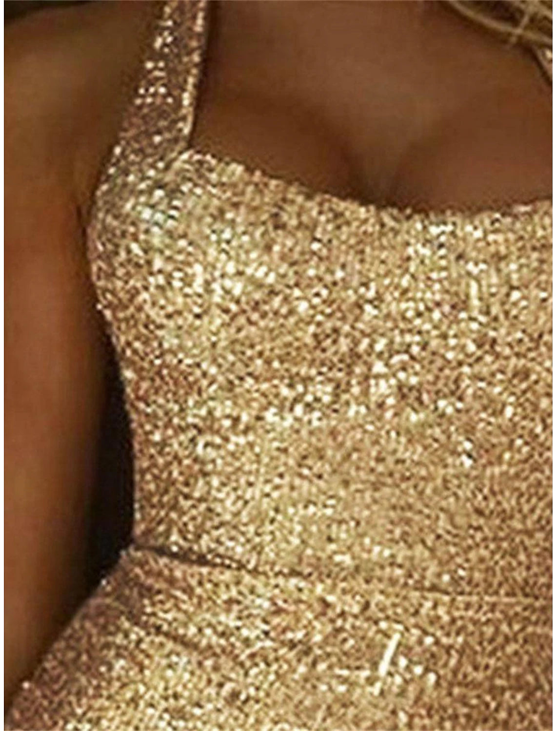 Women's Sequin Dress Prom Dress Party Dress Long Dress Maxi Dress Gold Sleeveless Plain Sequins Summer Spring Fall Halter Neck Party Wedding Guest Birthday Evening Party