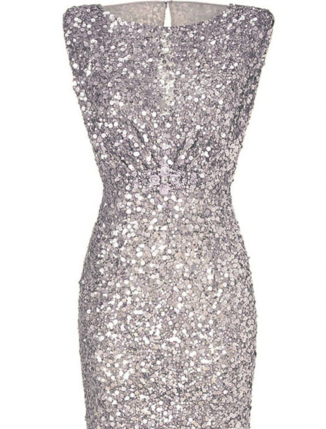 Women's Silver Sequin Dress Prom Dress Party Dress Sparkly Dress Long Dress Maxi Dress Silver Sleeveless Spring Fall Winter Crew Neck Fashion Evening Party