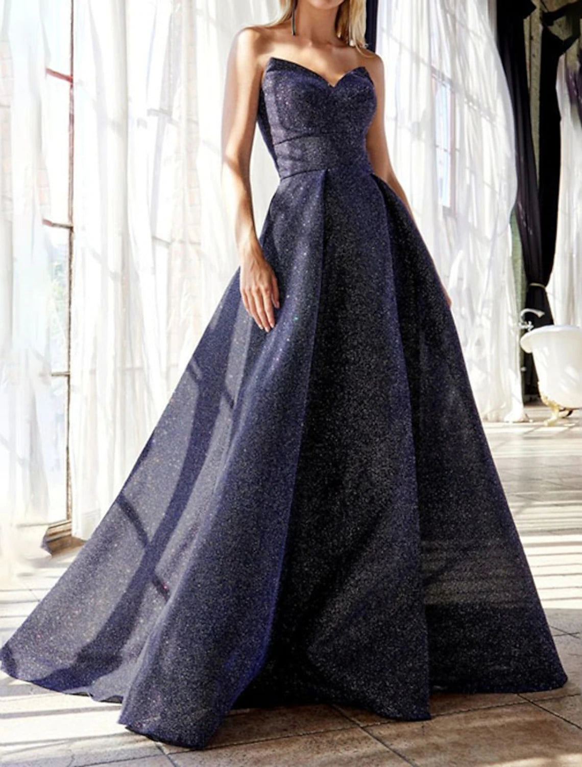 Women‘s Plus Size Curve Party Dress Solid Color Strapless Split Sleeveless Spring Fall Prom Dress Maxi long Dress Party Daily Dress Ruched Loose