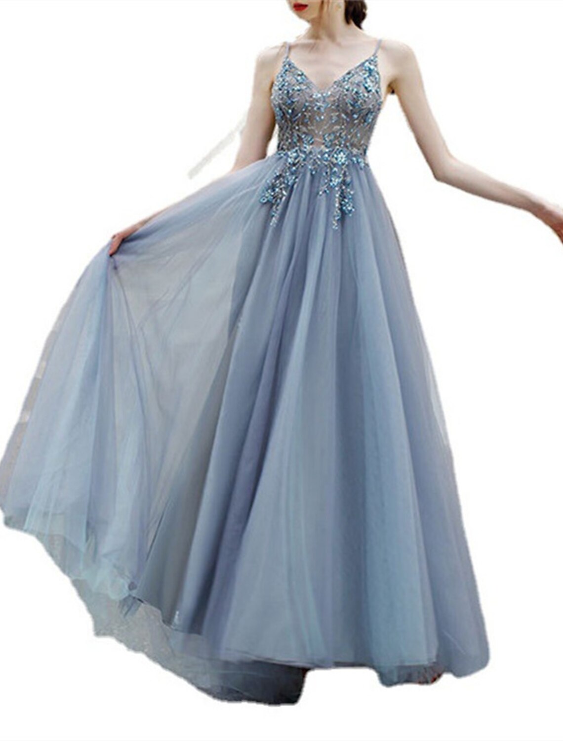 A-Line Quinceanera Dresses Luxurious Dress Prom Sweet 16 Floor Length Sleeveless Spaghetti Strap Polyester with Crystals Slit