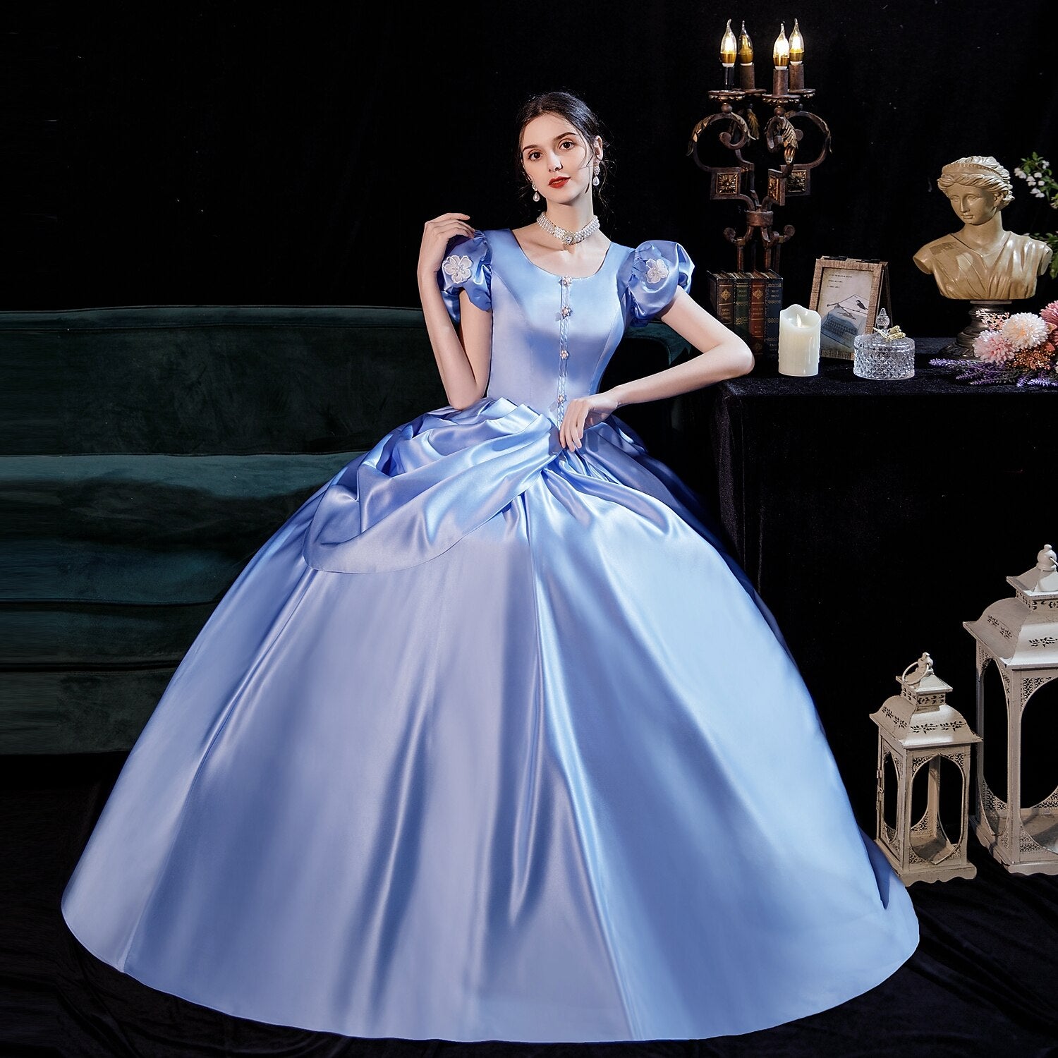 The Marvelous Mrs. Maisel Rococo Medieval Dress Party Costume Masquerade Women's Costume Black Vintage Cosplay Party Masquerade Halloween