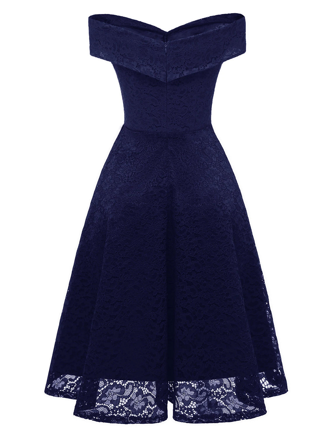 A-Line WE Party Dress Wedding Guest Holiday Knee Length Short Sleeve Off Shoulder Bridesmaid Dress Lace with Pleats Lace Insert