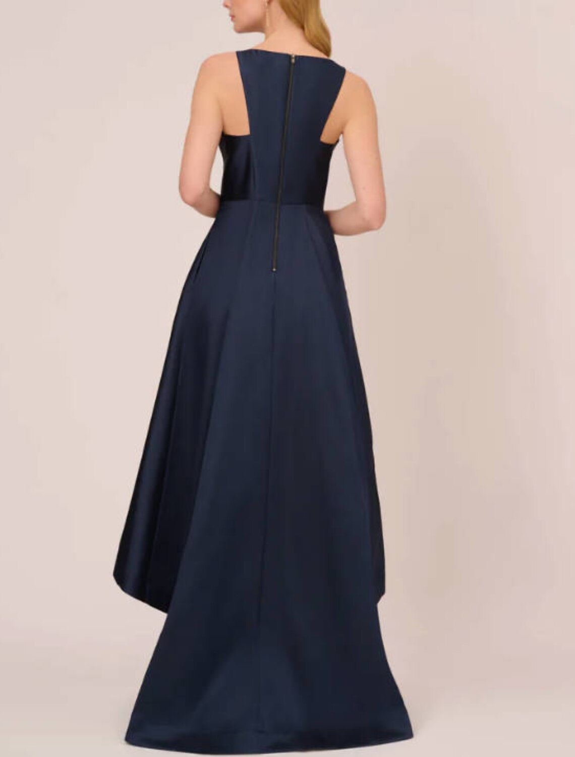 A-Line Evening Gown High Low Dress Wedding Wedding Guest Asymmetrical Sleeveless Boat Neck Taffeta with Pleats