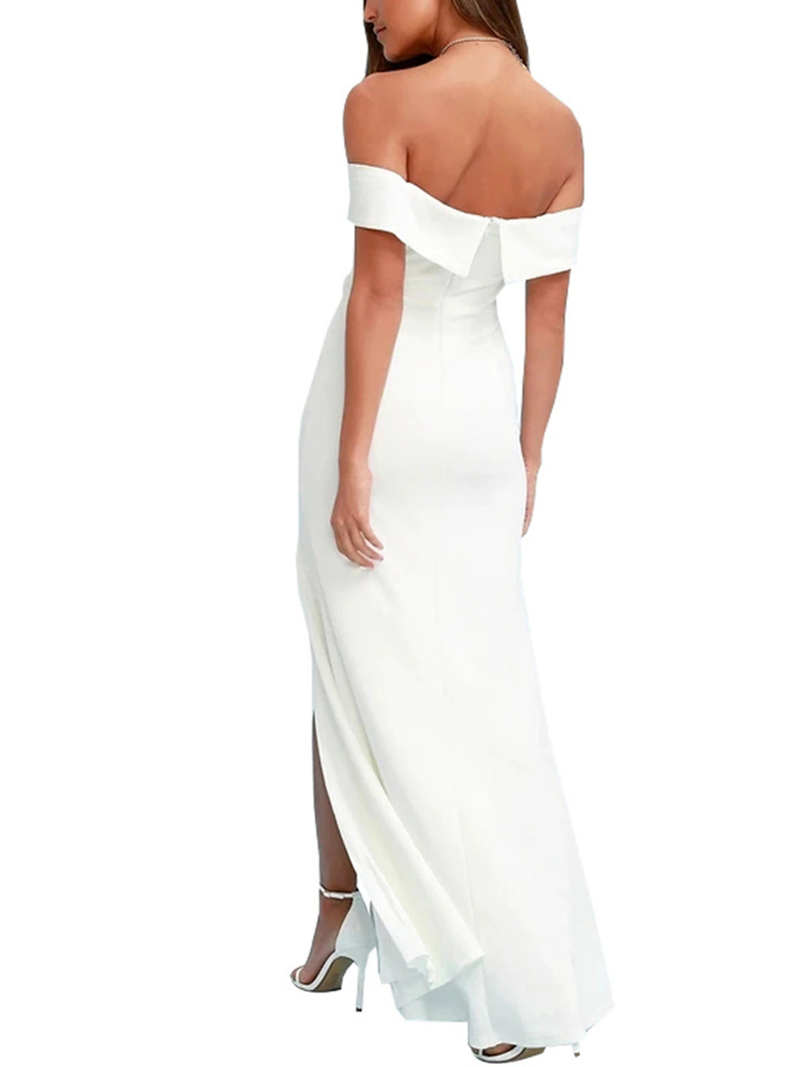 Women's Black Dress Prom Dress Party Dress Long Dress Maxi Dress Black White Yellow Short Sleeve Plain Ruched Spring Fall Winter Off Shoulder Formal Winter Dress Wedding Guest Evening Party