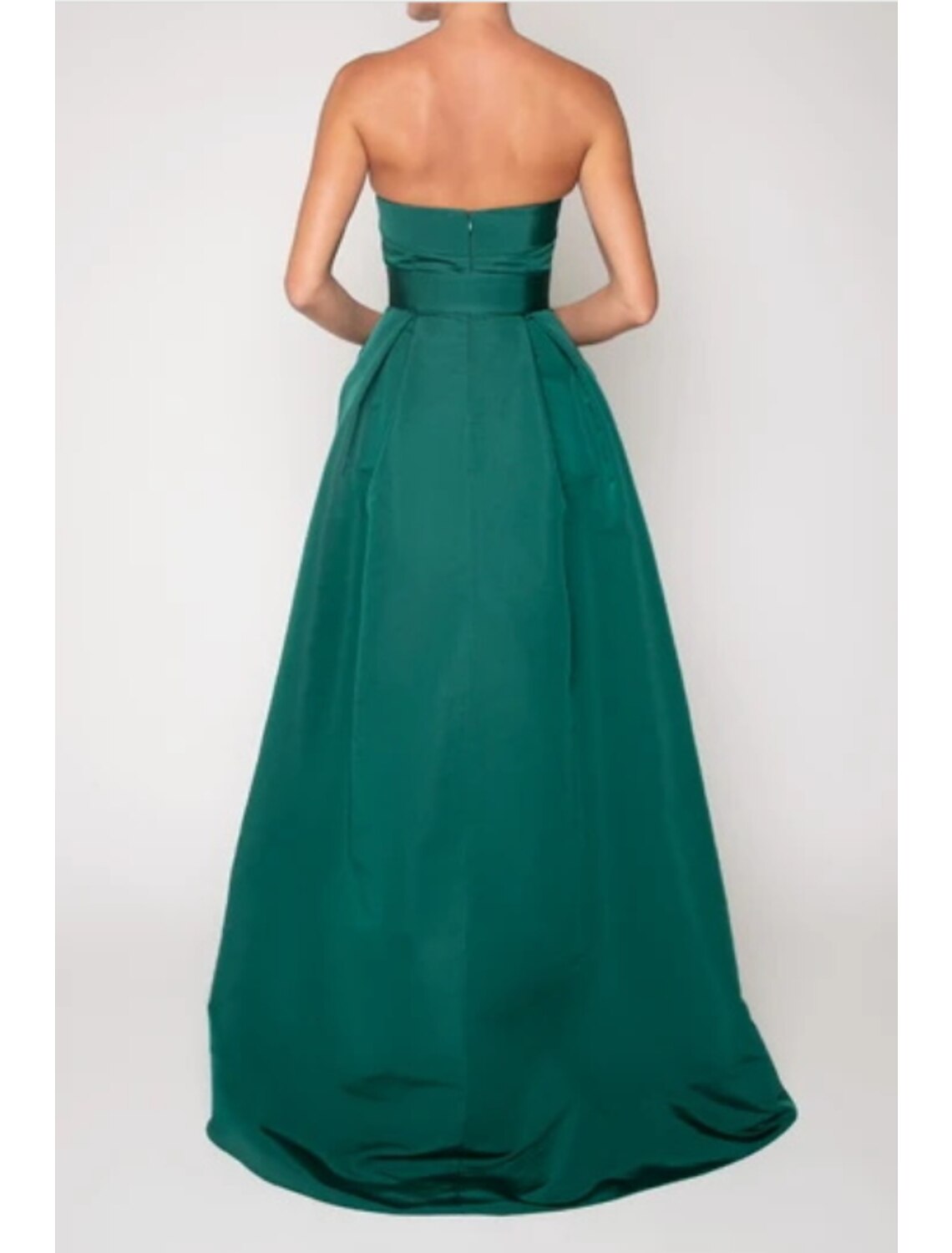 A-Line Evening Gown Vintage Dress Wedding Guest Engagement Sweep / Brush Train Sleeveless Strapless Satin with Sleek Bow(s)