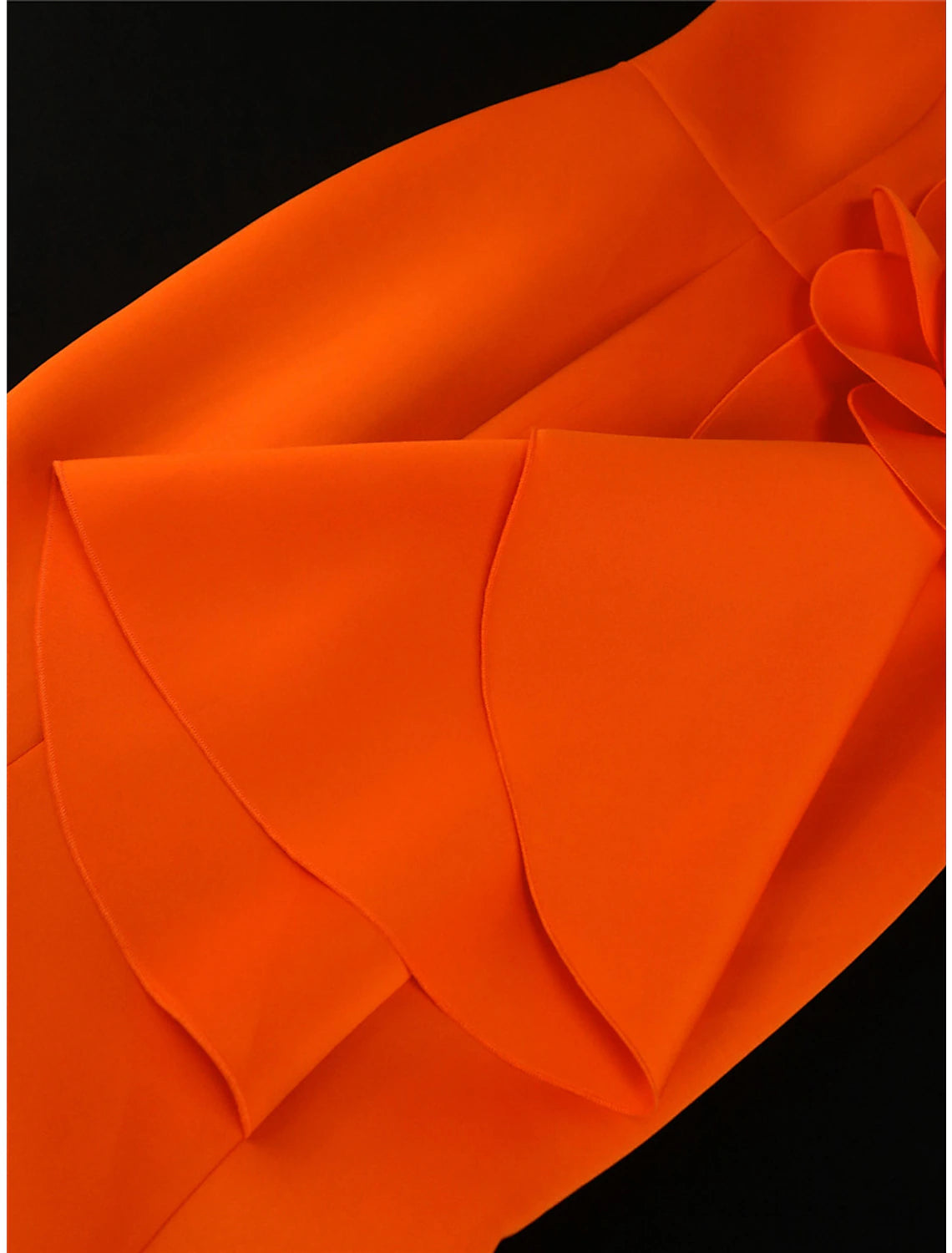 Women's Prom Dress Party Dress Wedding Guest Dress Long Dress Maxi Dress Orange Sleeveless Pure Color Ruffle Summer Spring Fall One Shoulder Fashion Evening Party Wedding Guest Vacation