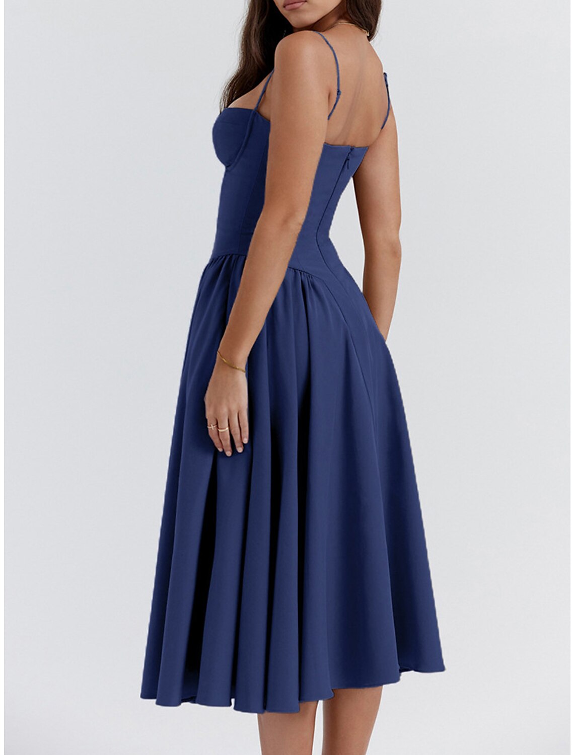 Women's Party Dress Cocktail Dress Wedding Guest Dress Midi Dress Black Yellow Light Green Sleeveless Plain Ruched Summer Spring Fall Spaghetti Strap Elegant Wedding Guest Vacation Spring Dress