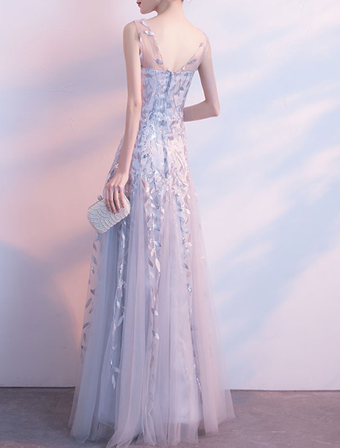A-Line Prom Dresses Floral Dress Prom Formal Evening Floor Length Sleeveless Jewel Neck Tulle with Embroidery Pattern / Print