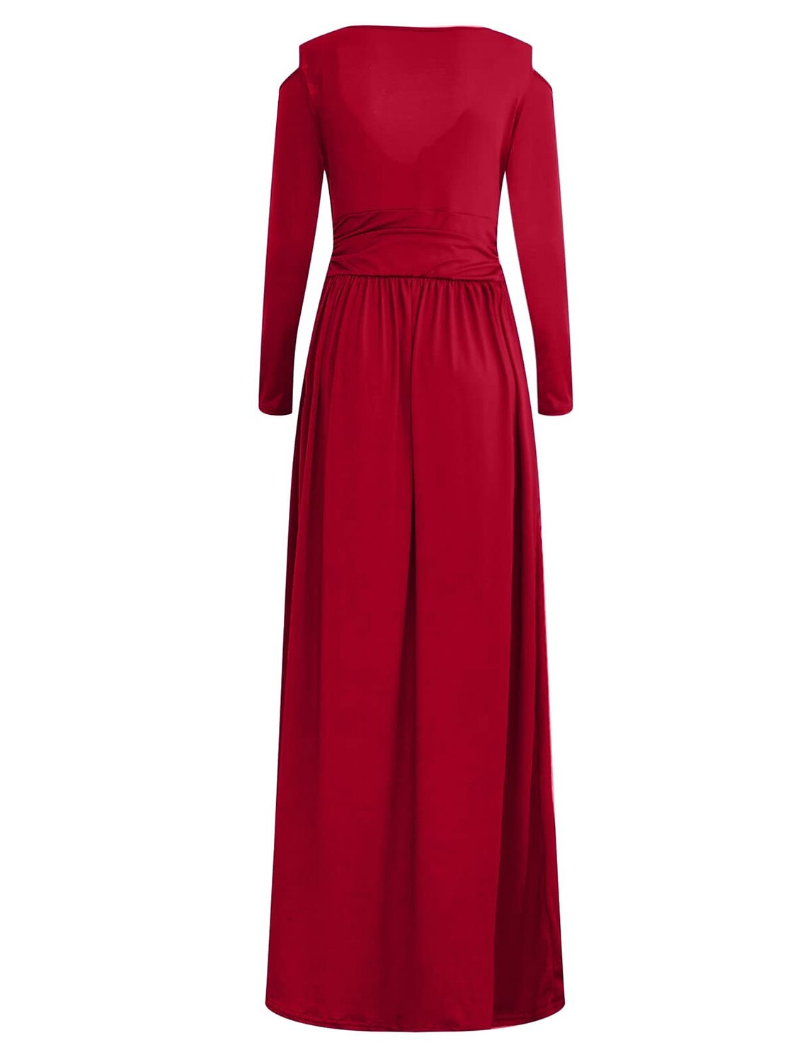 Women's Party Dress Homecoming Dress Holiday Dress Long Dress Maxi Dress Black Pink Red Long Sleeve Pure Color Split Spring Fall Winter V Neck Red Valentines Dress Winter Dress Valentine's Day