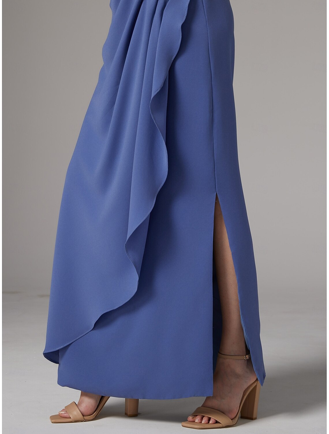 Buyishang Two Piece Sheath Dress Mother of the Bride Dress Elegant Sparkle & Shine Jewel Neck Ankle Length Lace Stretch Fabric 3/4 Length Sleeve with Lace