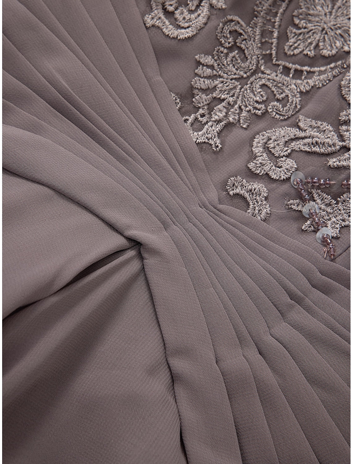 Buyishang A-Line Mother of the Bride Dress Wedding Guest Elegant Plus Size High Low V Neck Asymmetrical Ankle Length Chiffon Lace Half Sleeve with Beading Appliques free custom size