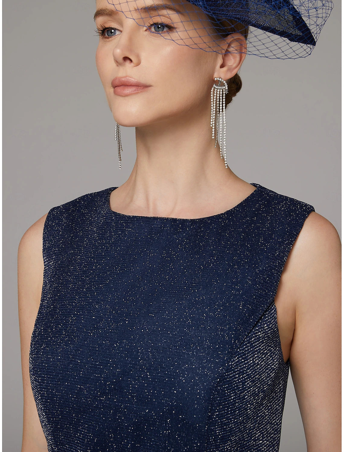 Buyishang Two Piece Sheath / Column Dress Suit Mother of the Bride Dress Elegant Sparkle & Shine Jewel Neck Floor Length Chiffon Long Sleeve with Buttons