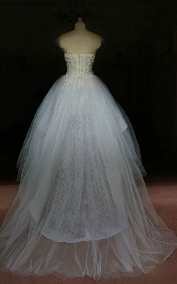 Buyishang Mini High Neck Sleeveless Bell Beading Zipper Keyhole Tulle Lace Dress