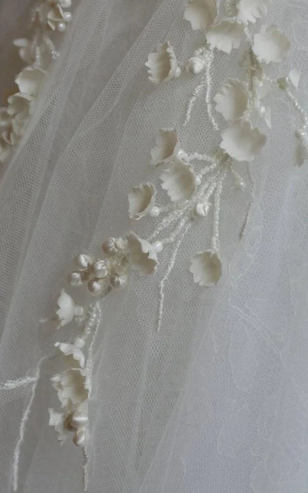 Buyishang Mini High Neck Sleeveless Bell Beading Zipper Keyhole Tulle Lace Dress