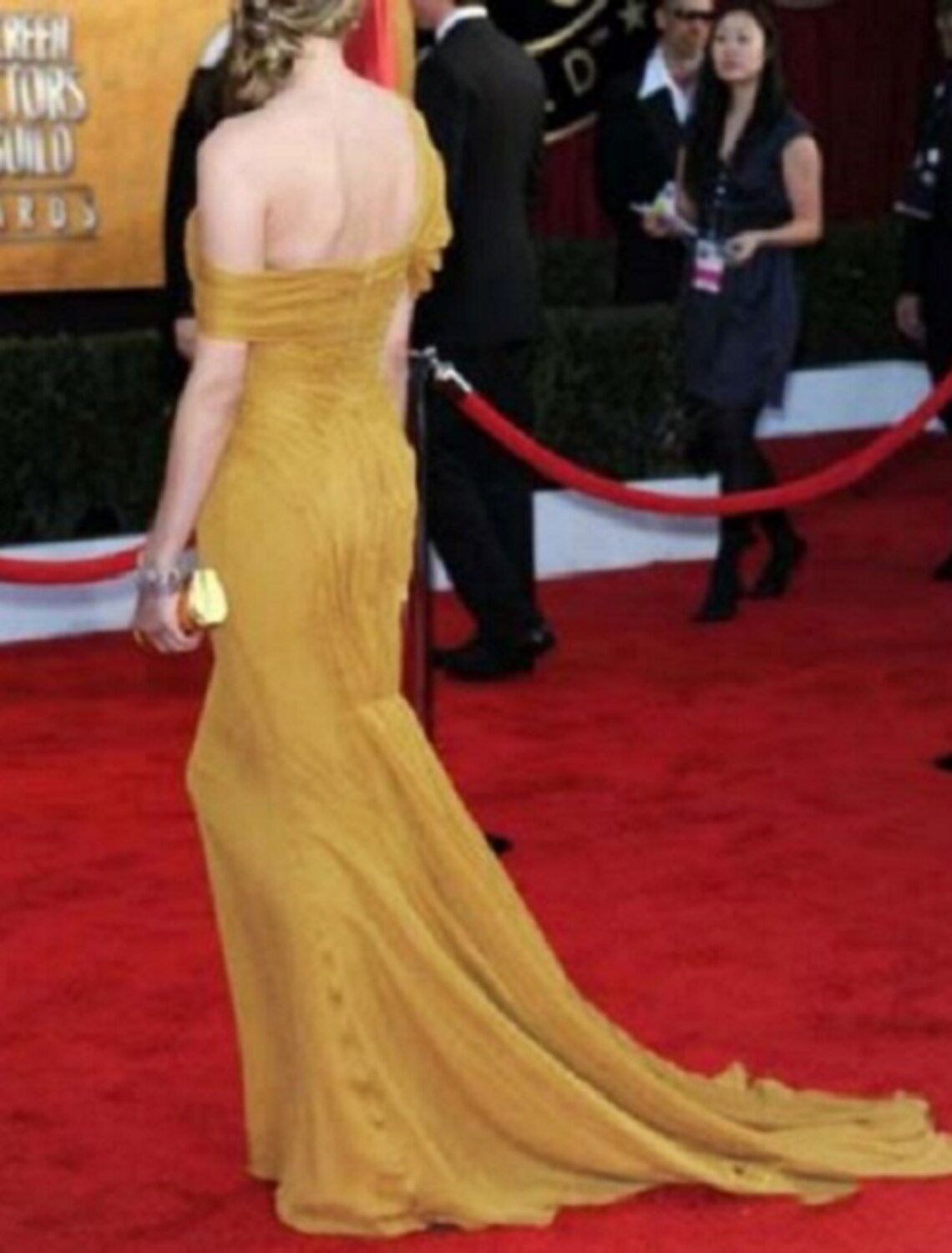 Mermaid / Trumpet Evening Gown Celebrity Style Dress Prom Formal Evening Sweep / Brush Train Short Sleeve One Shoulder Chiffon with Ruched