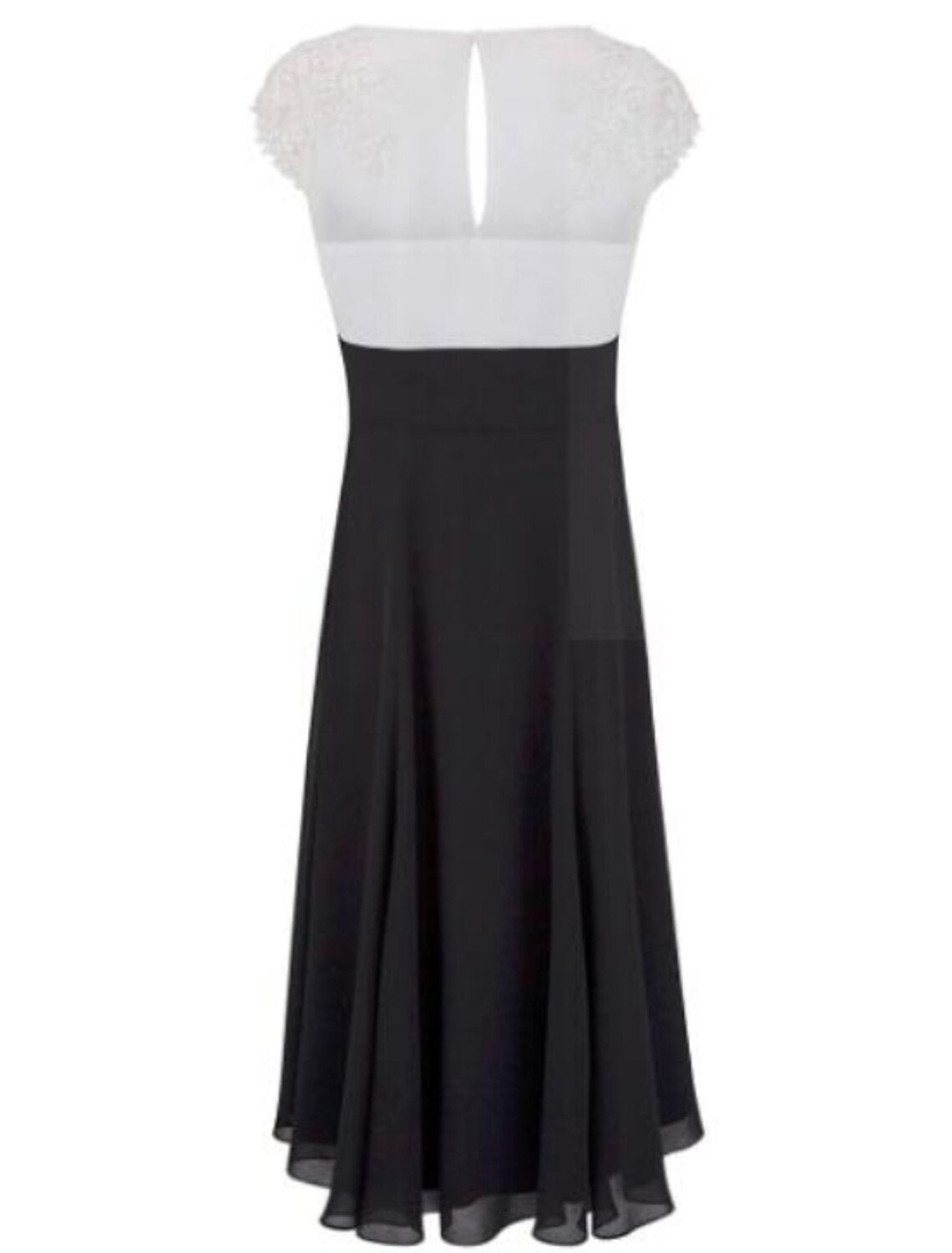 A-Line Mother of the Bride Dress Plus Size Plunging Neck Tea Length Chiffon Lace Short Sleeve with Appliques