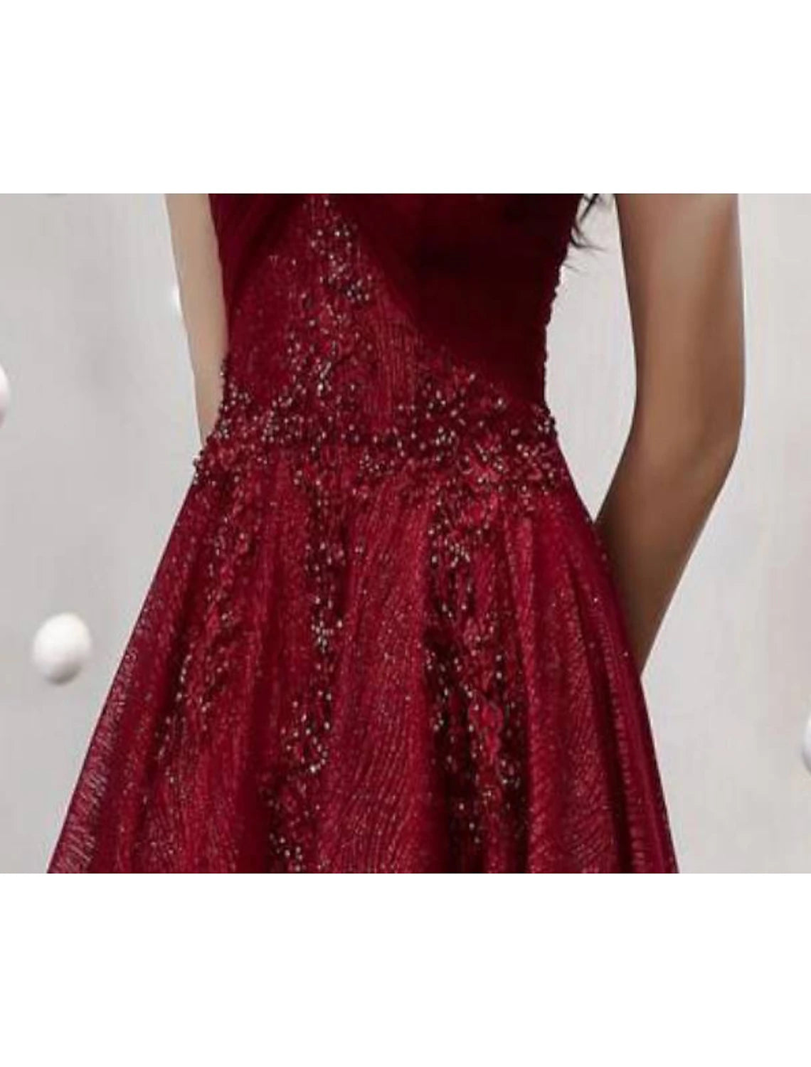 A-Line Luxurious Sparkle Engagement Prom Dress Off Shoulder Short Sleeve Floor Length Tulle with Sequin Appliques