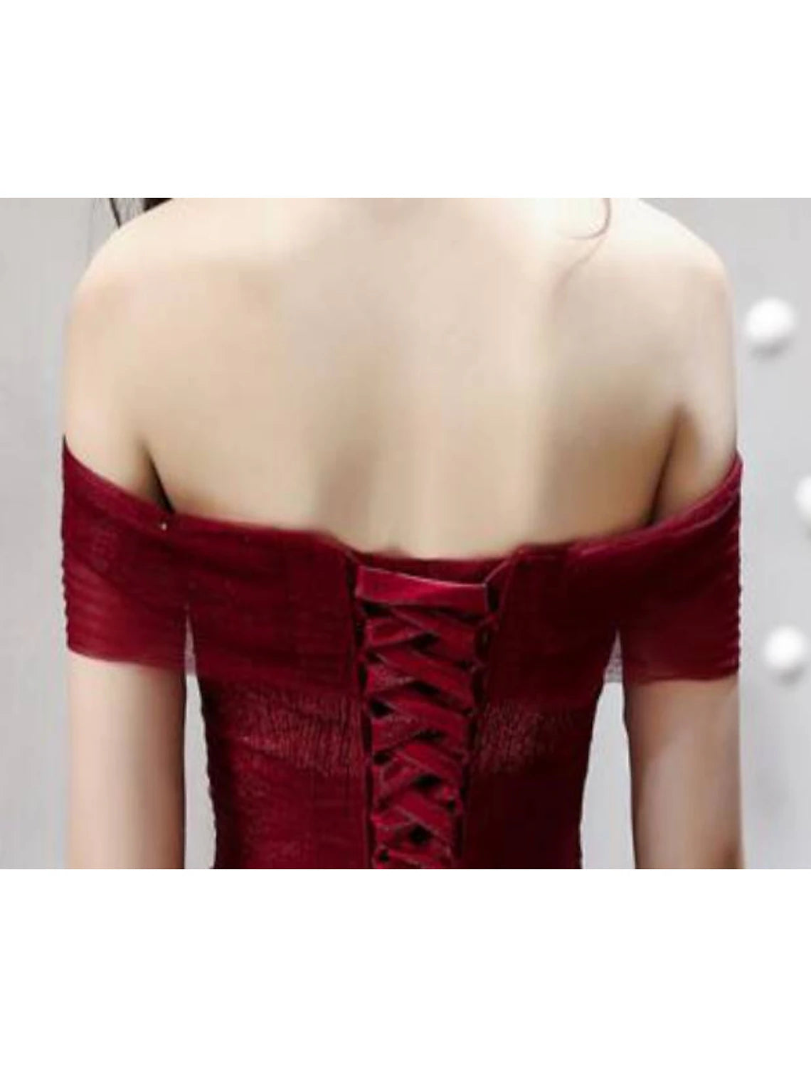 A-Line Luxurious Sparkle Engagement Prom Dress Off Shoulder Short Sleeve Floor Length Tulle with Sequin Appliques