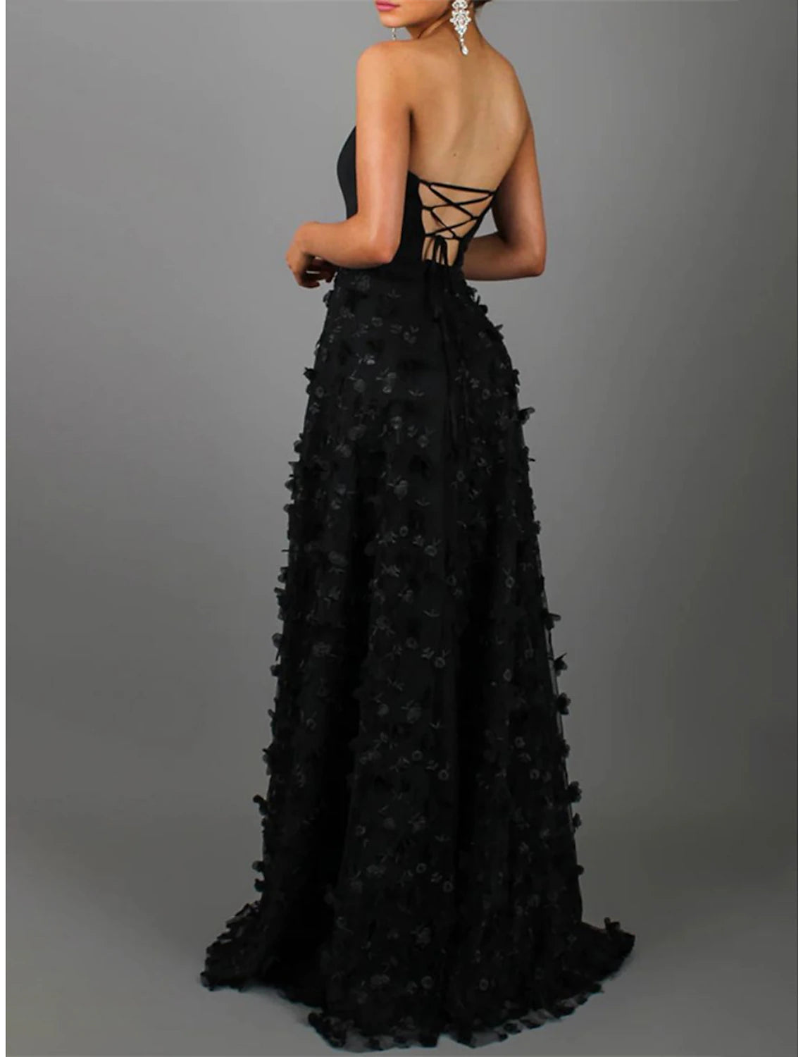 Women's Prom Dress Party Dress Wedding Guest Dress Long Dress Maxi Dress Black Pink Red Sleeveless Pure Color Drawstring Fall Winter Autumn Strapless Fashion Winter Dress Evening Party Wedding Guest