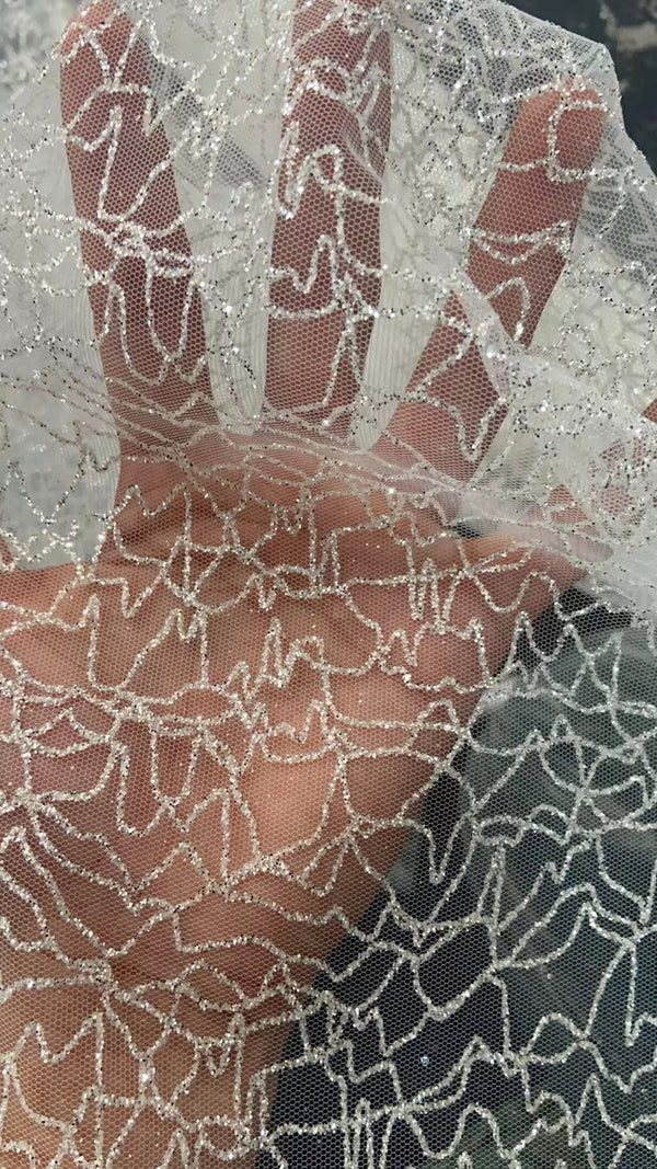 Buyishang Spaghetti Straps Lace Appliques Sparkly A-Line Wedding Dress