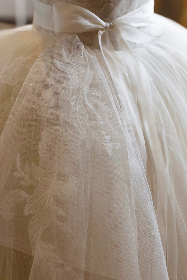 Light Champagne Ball Gown Tulle Sweetheart Long Prom Dress Beautiful Formal Dress Wedding Dress