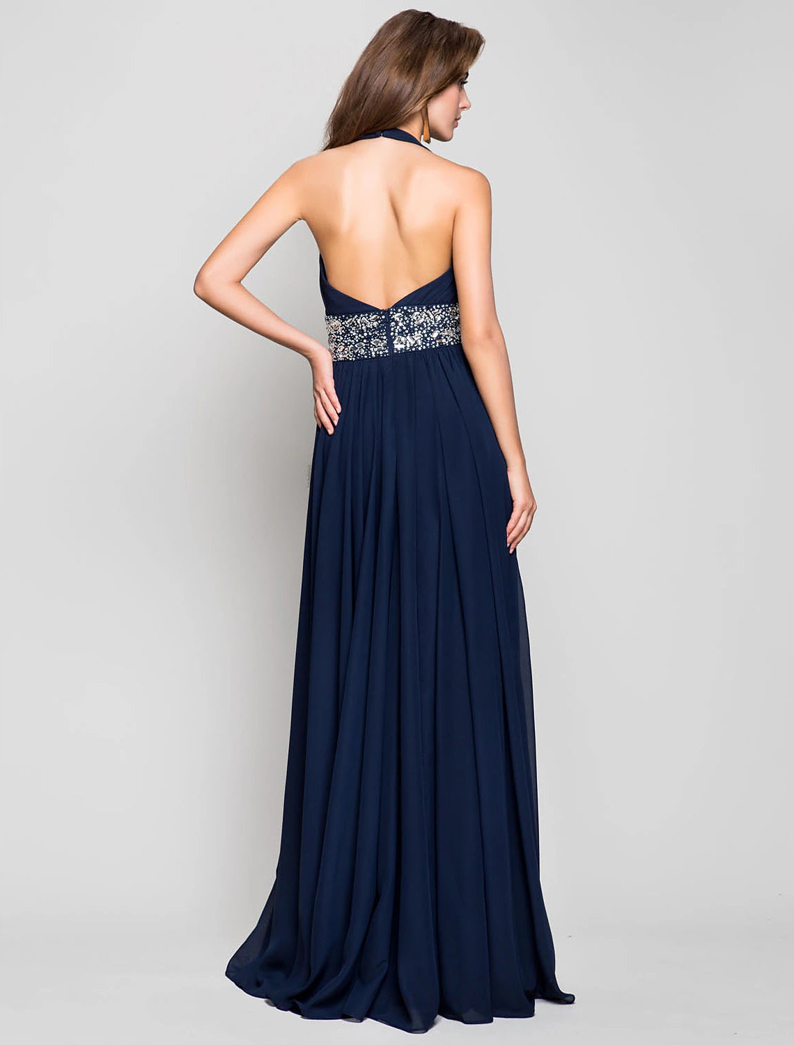 Sheath / Column Open Back Prom Formal Evening Military Ball Dress