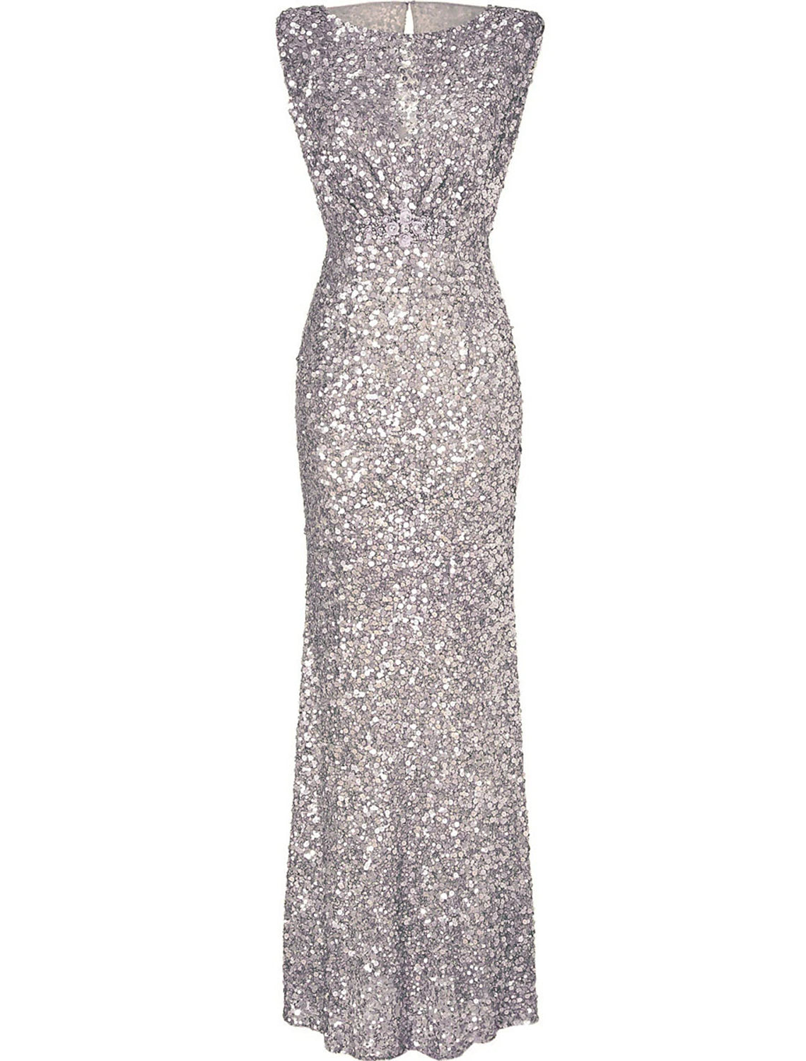 Women's Silver Sequin Dress Prom Dress Party Dress Sparkly Dress Long Dress Maxi Dress Silver Sleeveless Spring Fall Winter Crew Neck Fashion Evening Party